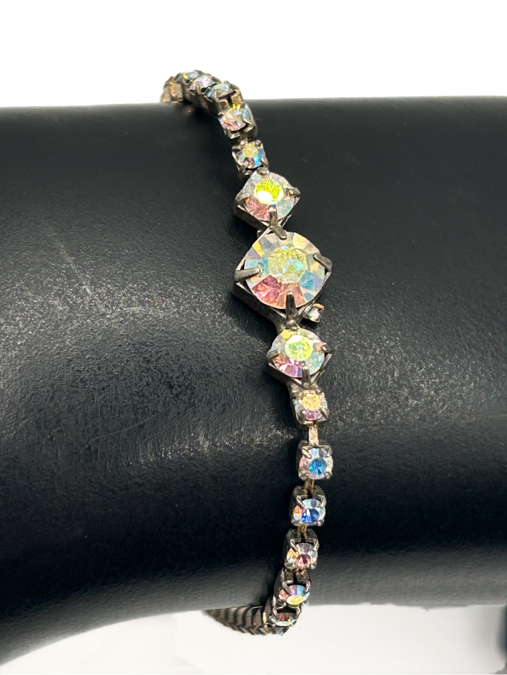 Vintage 1950s Aurora Borealis Crystal Bracelet